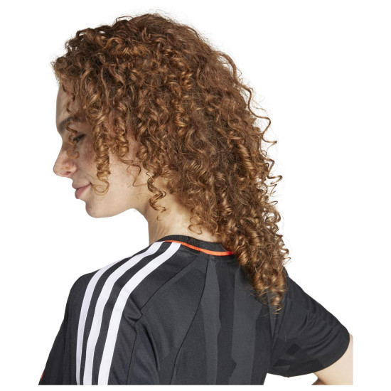 Adidas Γυναικεία κοντομάνικη μπλούζα Tiro Cut 3-Stripes Jacquard Boyfriend Tee